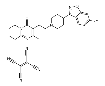 ethene-1,1,2,2-tetracarbonitrile compound with 3-(2-(4-(6-fluorobenzo[d]isoxazol-3-yl)piperidin-1-yl)ethyl)-2-methyl-6,7,8,9-tetrahydro-4H-pyrido[1,2-a]pyrimidin-4-one (1:1)结构式