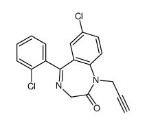 7-chloro-5-(2-chlorophenyl)-1-prop-2-ynyl-3H-1,4-benzodiazepin-2-one Structure