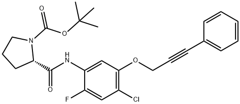 1-Pyrrolidinecarboxylic acid, 2-[[[4-chloro-2-fluoro-5-[(3-phenyl-2-propyn-1-yl)oxy]phenyl]amino] picture