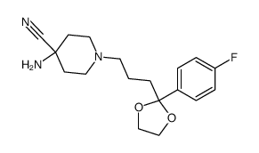 4-Amino-1-{3-[2-(4-fluoro-phenyl)-[1,3]dioxolan-2-yl]-propyl}-piperidine-4-carbonitrile结构式