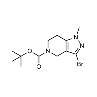 3-溴-1-甲基-1,4,6,7-四氢-5H-吡唑并[4,3-c]吡啶-5-羧酸叔丁酯结构式