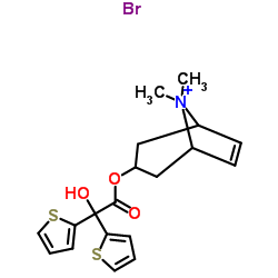 8-Azoniabicyclo[3.2.1]oct-6-ene, 3-[(2-hydroxy-2,2-di-2-thienylacetyl)oxy]-8,8-dimethyl-, bromide结构式