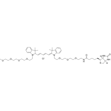 N-(m-PEG4)-N'-(biotin-PEG3)-Cy5 structure