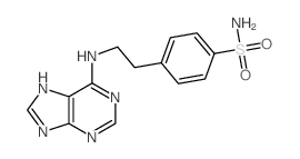 4-[2-(5H-purin-6-ylamino)ethyl]benzenesulfonamide结构式