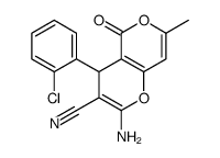 4H,5H-PYRANO[4,3-B]PYRAN-3-CARBONITRILE, 2-AMINO-4-(2-CHLOROPHENYL)-7-METHYL-5-OXO- Structure