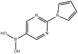 2-(1H-Pyrrol-1-yl)pyrimidine-5-boronic acid结构式