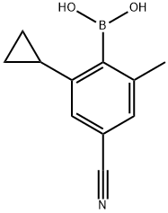 2-Methyl-4-cyano-6-cyclopropylphenylboronic acid结构式