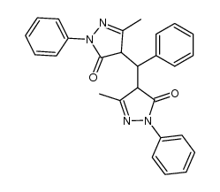 4,4'-benzylidene-bis(1-phenyl-3-methyl-2-pyrazolin-5-one)结构式