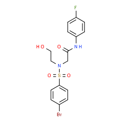 2-[[(4-BROMOPHENYL)SULFONYL](2-HYDROXYETHYL)AMINO]-N-(4-FLUOROPHENYL)ACETAMIDE结构式