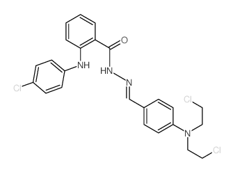 Benzoic acid,2-[(4-chlorophenyl)amino]-,2-[[4-[bis(2-chloroethyl)amino]phenyl]methylene]hydrazide结构式