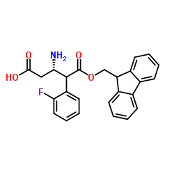 (S)-3-((((9H-芴-9-基)甲氧基)羰基)氨基)-4-(2-氟苯基)丁酸结构式