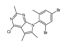 4-Chloro-7-(2,4-dibromo-6-methylphenyl)-2,5,6-trimethyl-7H-pyrrol o[2,3-d]pyrimidine Structure