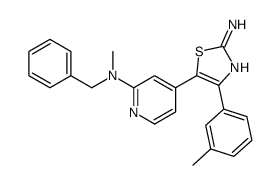 5-[2-[benzyl(methyl)amino]pyridin-4-yl]-4-(3-methylphenyl)-1,3-thiazol-2-amine结构式