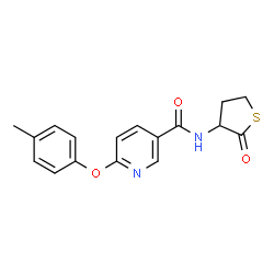 6-(4-Methylphenoxy)-N-(2-oxotetrahydro-3-thiophenyl)nicotinamide Structure