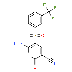 6-AMINO-2-HYDROXY-5-([3-(TRIFLUOROMETHYL)PHENYL]SULFONYL)NICOTINONITRILE结构式