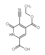 2,4-Pyridinedicarboxylicacid, 5-cyano-1,6-dihydro-6-oxo-, 4-ethyl ester Structure