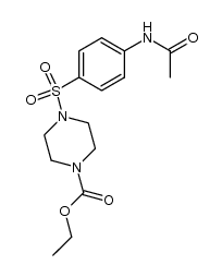 4-(N-acetyl-sulfanilyl)-piperazine-1-carboxylic acid ethyl ester Structure