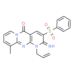 1-allyl-2-imino-10-methyl-3-(phenylsulfonyl)-1,2-dihydro-5H-dipyrido[1,2-a:2,3-d]pyrimidin-5-one Structure