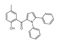 (1,5-diphenylpyrrol-2-yl)-(2-hydroxy-5-methylphenyl)methanone Structure