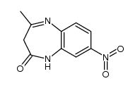 4-methyl-8-nitro-2,3-dihydro-1,5-benzodiazepin-2-one结构式