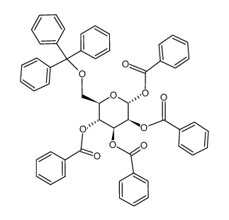 6-O-Trityl-1,2,3,4-tetra-O-benzoyl-α-D-mannopyranose structure