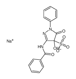 sodium 3-benzoylamino-4-hydroxy-5-oxo-1-phenyl-4,5-dihydro-1H-pyrazole-4-sulfonate结构式