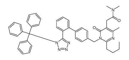 2-(2-Butyl-4-methyl-6-oxo-1-{[2'-(1-trityl-1H-tetrazol-5-yl)-4-bi phenylyl]methyl}-1,6-dihydro-5-pyrimidinyl)-N,N-dimethylacetamide picture
