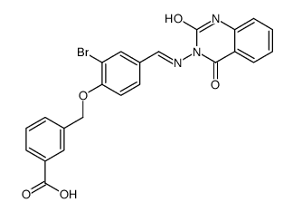 3-[[2-bromo-4-[(2,4-dioxo-1H-quinazolin-3-yl)iminomethyl]phenoxy]methyl]benzoic acid Structure