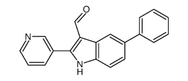 1H-Indole-3-carboxaldehyde,5-phenyl-2-(3-pyridinyl)-(9CI) structure