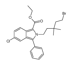 2-(5-bromo-3,3-dimethylpentyl)-5-chloro-3-phenylisoindole-1-carboxylic acid ethyl ester结构式