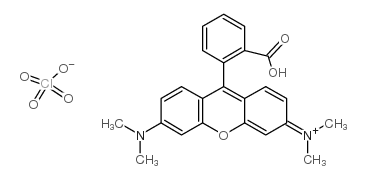 9-(2-carboxyphenyl)-3,6-bis(dimethylamino)xanthylium perchlorate Structure