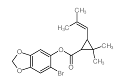 (6-bromobenzo[1,3]dioxol-5-yl) 2,2-dimethyl-3-(2-methylprop-1-enyl)cyclopropane-1-carboxylate结构式