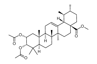 2,3-BIS(ACETYLOXY)-(2ALPHA,3ALPHA)-URS-12-EN-28-OIC ACID METHYL ESTER Structure