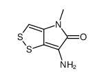 6-Amino-4-methyl-1,2-dithiolo[4,3-b]pyrrol-5(4H)-one结构式