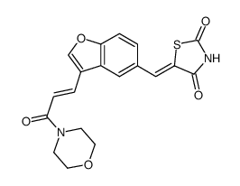 5-({3-[3-morpholin-4-yl-3-oxoprop-1-en-1-yl]-benzofuran-5-yl}methylene)-1,3-thiazolidine-2,4-dione Structure