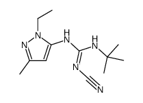 2-tert-butyl-1-cyano-3-(2-ethyl-5-methylpyrazol-3-yl)guanidine结构式