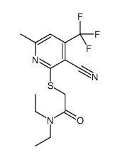 2-[3-cyano-6-methyl-4-(trifluoromethyl)pyridin-2-yl]sulfanyl-N,N-diethylacetamide结构式