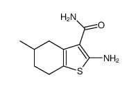 2-氨基-5-甲基-4,5,6,7-四氢苯并[b]噻吩-3-甲酰胺结构式