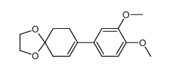 4,4-ethylenedioxy-1-(3',4'-dimethoxyphenyl)cyclohexene结构式