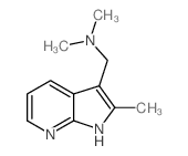N,N-二甲基-1-(2-甲基-1H-吡咯并[2,3-b]吡啶-3-基)甲胺结构式