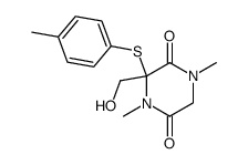 1,4-dimethyl-3-(hydroxymethyl)-3-(p-tolylthio)-2,5-piperazinedione Structure