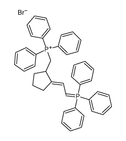 Triphenyl[2-(2-[triphenylphosphoranyliden]ethyliden)cyclopentylmethyl]phosphoniumbromid结构式