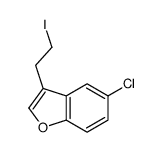 5-chloro-3-(2-iodoethyl)-1-benzofuran结构式