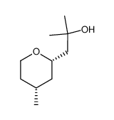 2-methyl-1-((2S,4R)-4-methyltetrahydro-2H-pyran-2-yl)propan-2-ol Structure