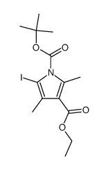 5-iodo-2,4-dimethylpyrrole-1,3-dicarboxylic acid 1-tert-butyl 3-ethyl ester Structure