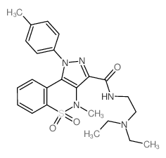N-[2-(Diethylamino)ethyl]-4-methyl-1-(4-methylphenyl)-1,4-dihydropyrazolo[4,3-c][1,2]benzothiazine-3-carboxamide 5,5-dioxide Structure