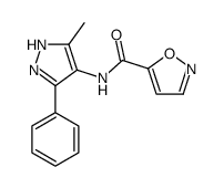 N-(5-methyl-3-phenyl-1H-pyrazol-4-yl)-1,2-oxazole-5-carboxamide结构式