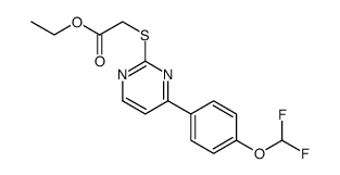 Acetic acid, 2-[[4-[4-(difluoromethoxy)phenyl]-2-pyrimidinyl]thio]-, ethyl ester结构式