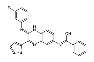 N-[2-(3-fluoroanilino)-3-thiophen-2-ylquinoxalin-6-yl]benzamide Structure