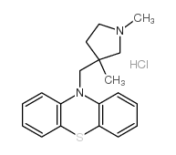 10-[(1,3-dimethyl-3-pyrrolidinyl)methyl]-10H-phenothiazine monohydrochloride结构式